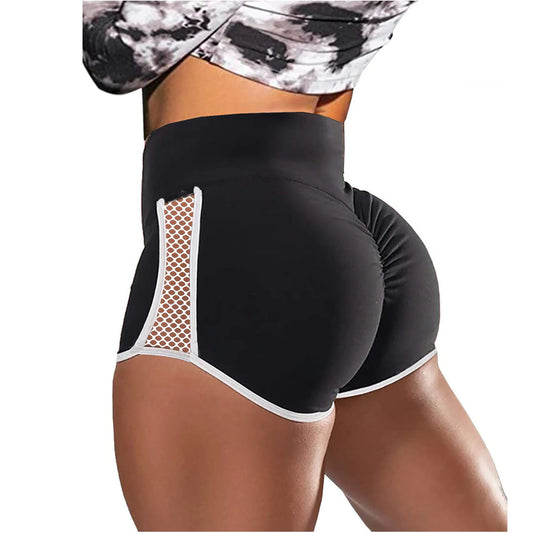 2023 Summer High Waist Side Hollow Out Sport Shorts Women Stitch