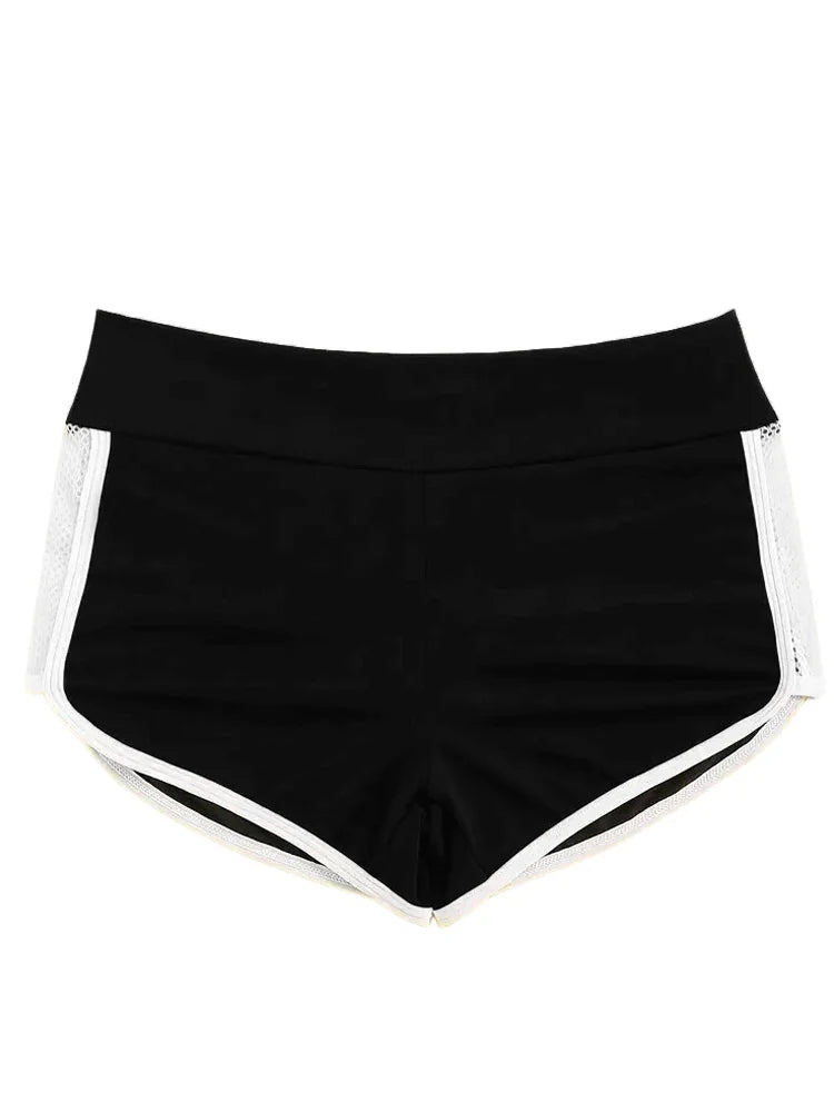 2023 Summer High Waist Side Hollow Out Sport Shorts Women Stitch