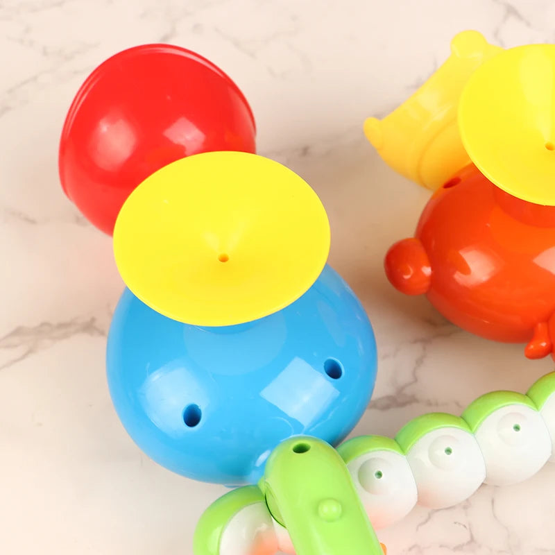 Baby Bath Toy Wall Sunction Cup Track Water Games Children Bathroom Monkey Caterpilla Bath Shower