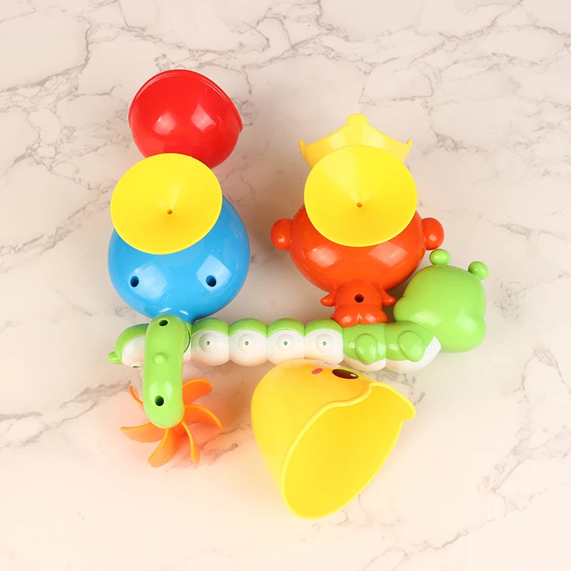 Baby Bath Toy Wall Sunction Cup Track Water Games Children Bathroom Monkey Caterpilla Bath Shower