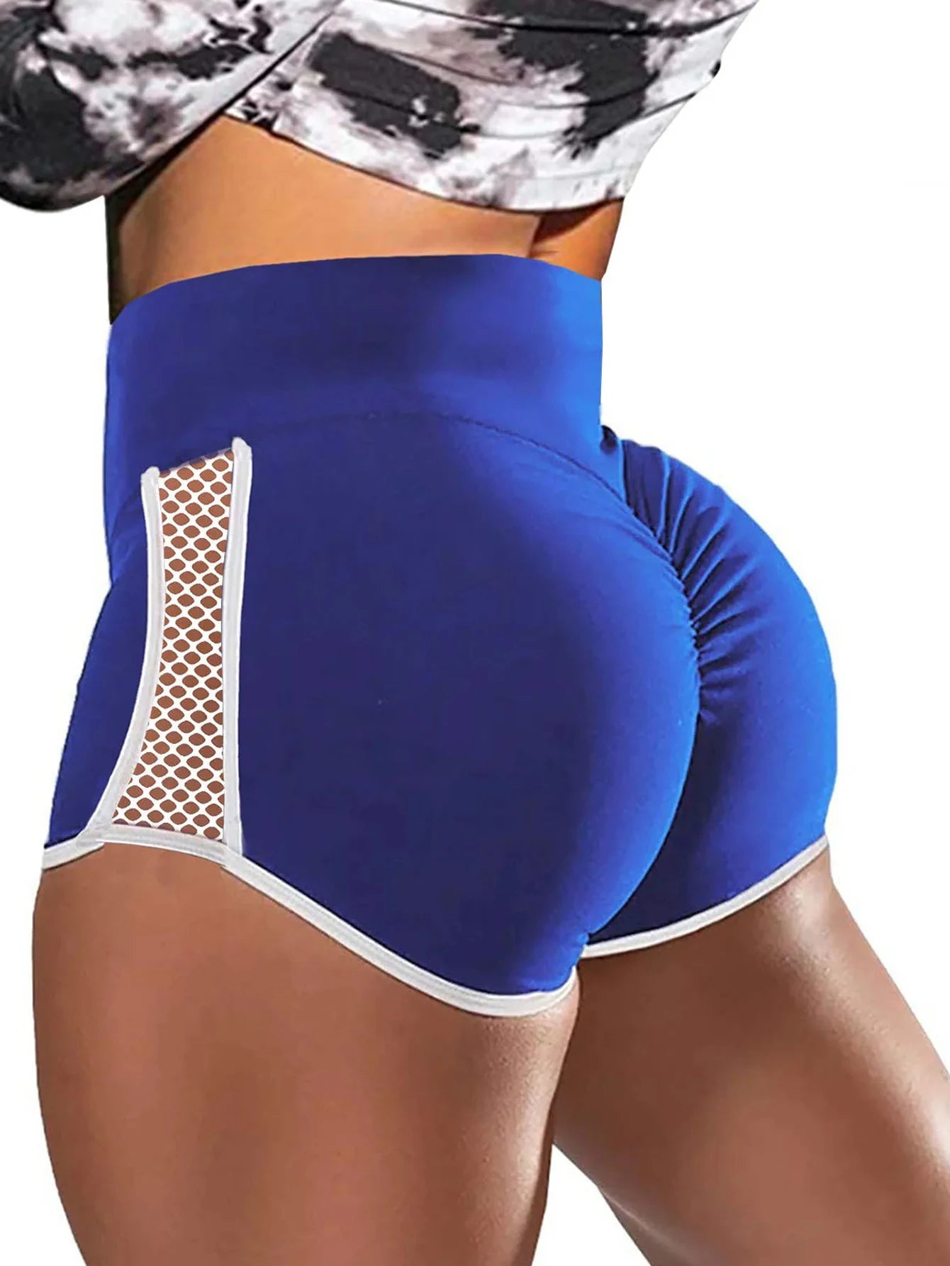 2023 Summer High Waist Side Hollow Out Sport Shorts Women Stitch