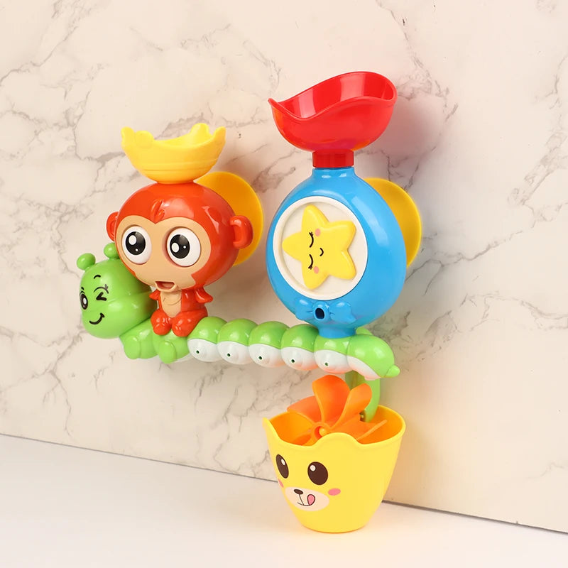 Baby Bath Toy Wall Sunction Cup Track Water Games Children Bathroom Monkey Caterpilla Bath Shower