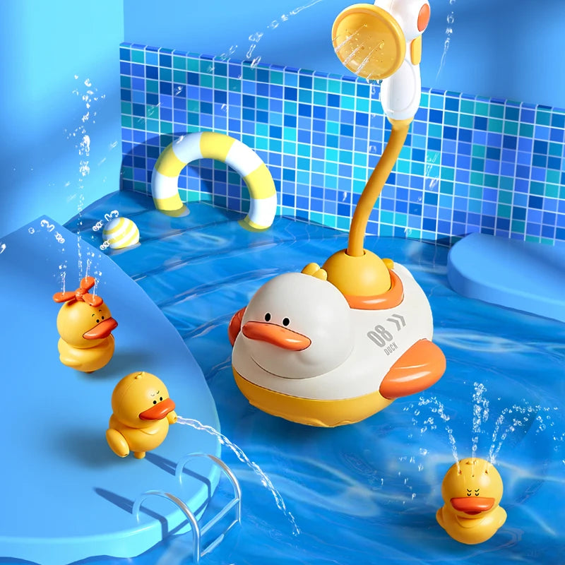 Cute Water Bath Duck Shower Electric Spray Bathroom Kids Baby Toy