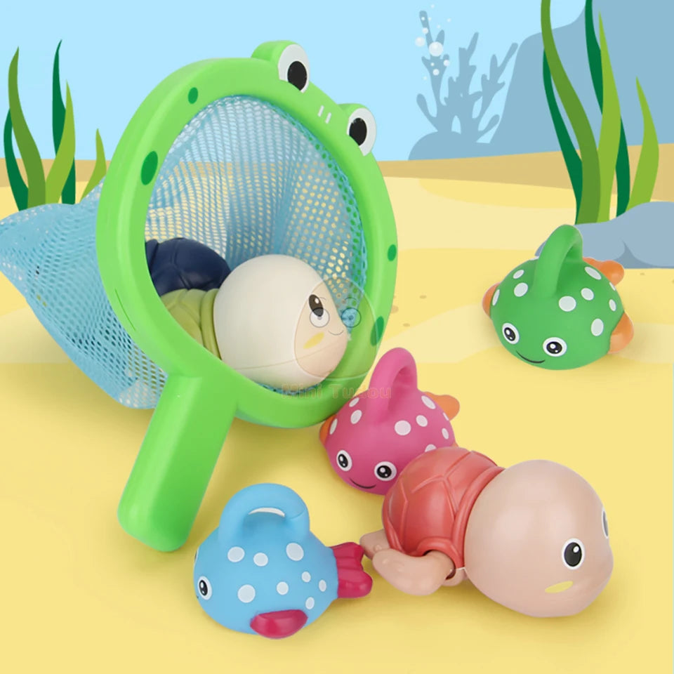 Baby Bath Toys Finding Fish Kids Float Spray Water Squeeze Aqua Soft Rubber Bathroom