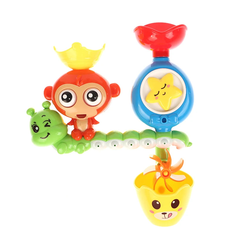 Baby Bath Toy Wall Sunction Cup Track Water Games Children Bathroom Monkey Caterpilla Bath Shower