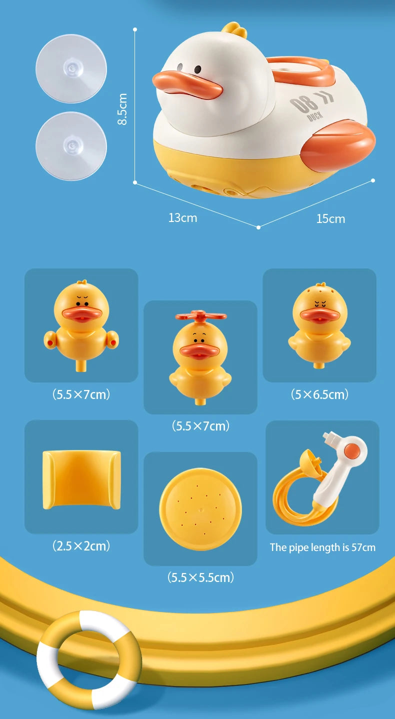 Cute Water Bath Duck Shower Electric Spray Bathroom Kids Baby Toy