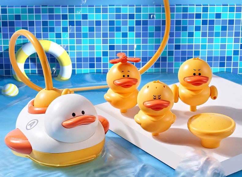 Cute Water Bath Duck Shower Electric Spray Bathroom Kids Baby Toy