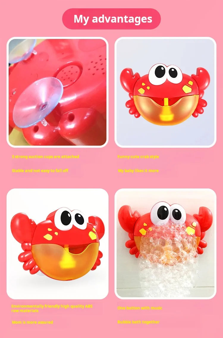 Bubble Crabs Baby Bath Toy Funny Toddler Bath Bubble Maker Pool Swimming Bathtub Soap Machine Bathroom Toys for Children Kids