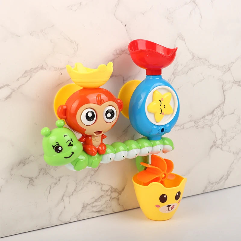 Baby Bath Toy Wall Sunction Cup Track Water Games Children Bathroom Monkey Caterpilla Bath Shower