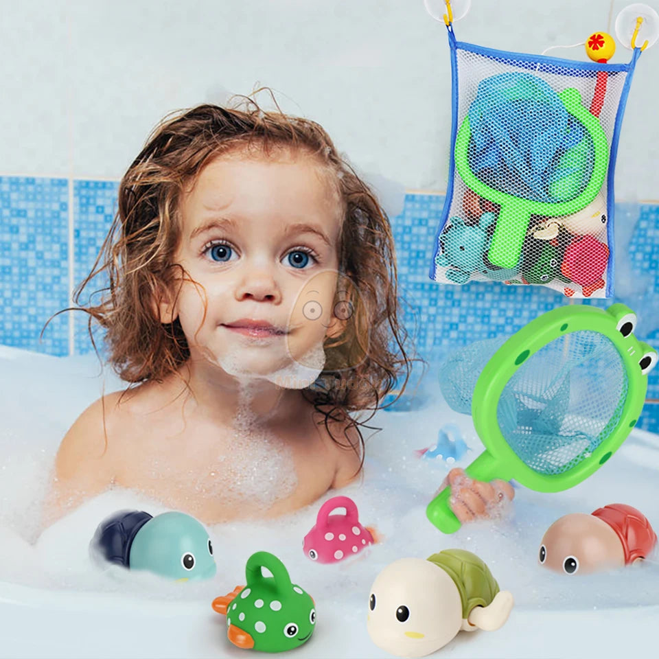 Baby Bath Toys Finding Fish Kids Float Spray Water Squeeze Aqua Soft Rubber Bathroom