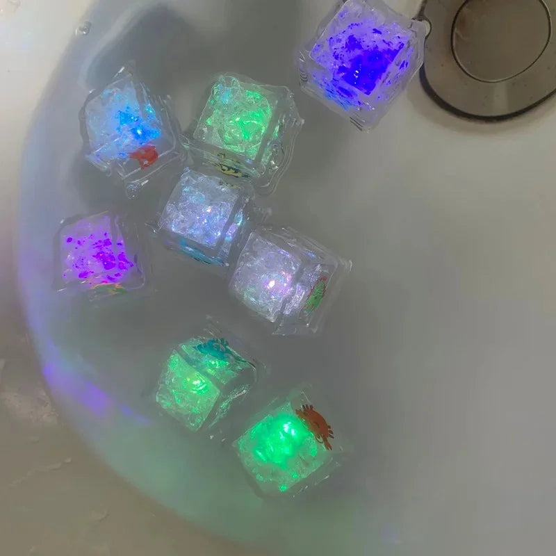 12PCS Baby Bath Bathtub LED Light Up Toys Colorful Waterproof Glowing Bath Toys for Boys Girls Infant Birthday Xmas Gift