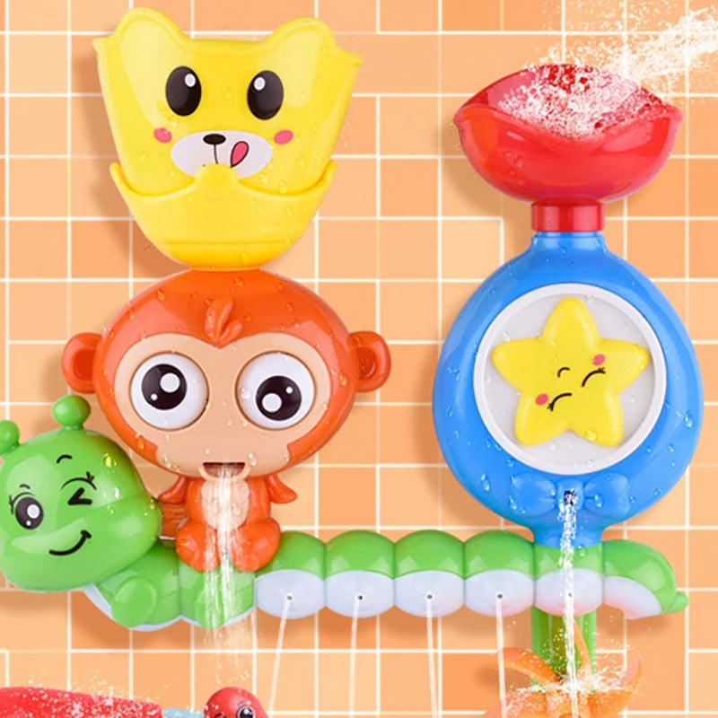 Baby Bath Toy Wall Sunction Cup Track Water Games Children Bathroom Monkey Caterpilla Bath Shower