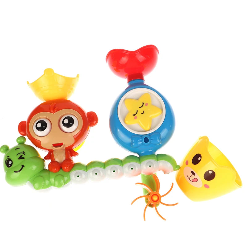 Baby Bath Toy Wall Sunction Cup Track Water Games Children Bathroom Monkey Caterpilla Bath Shower