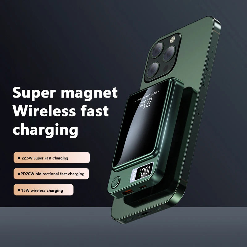 10000mAh Magnetic Wireless Charger Power Bank 22.5W Fast Charging Mini Powerbank