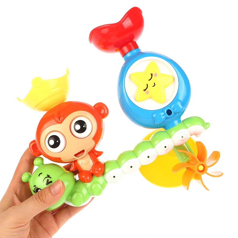 Baby Bath Toy Wall Sunction Cup Track Water Games Children Bathroom Monkey Caterpilla Bath Shower